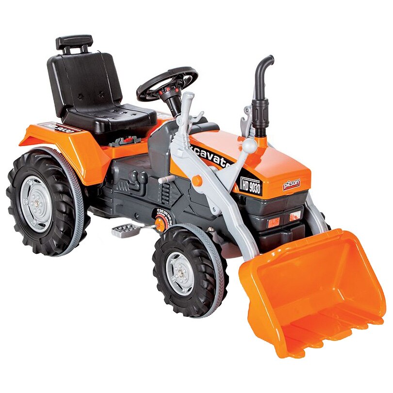 Tractor cu pedale pentru copii Pilsan, cu cupa, portocaliu